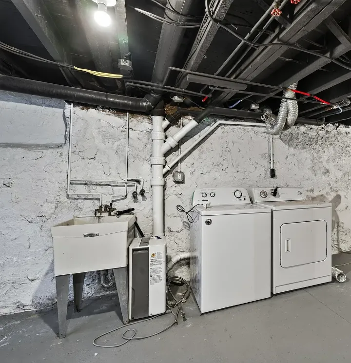 Basement laundry area