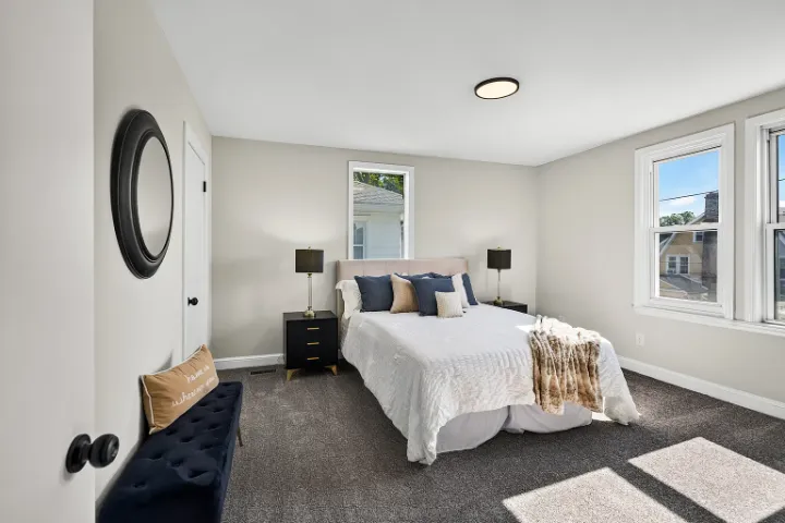 Staged bedroom, second angle