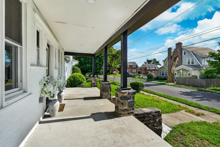The porch looking down the street